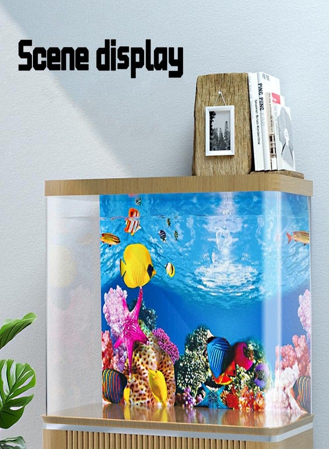 SHENIAFC Double-Sided Aquarium Background, Coral Reef and Seabed Design, 12 x 20 Inches, Waterproof - Image 4